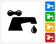 235x185 Water Faucet Icon Flat Graphic Design Vector Art Illustration