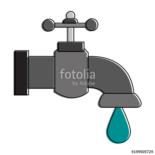 500x500 Water Faucet Symbol Vector Illustration Graphic Design Stock