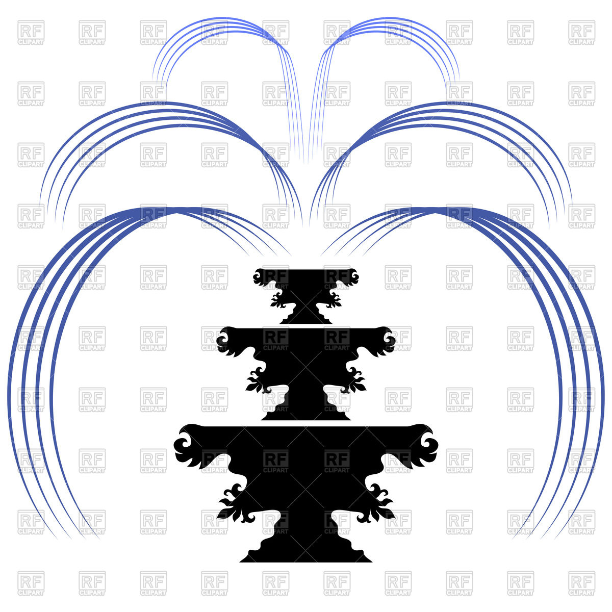 1200x1200 Retro Fountain Silhouette Icon On A White Background Vector Image