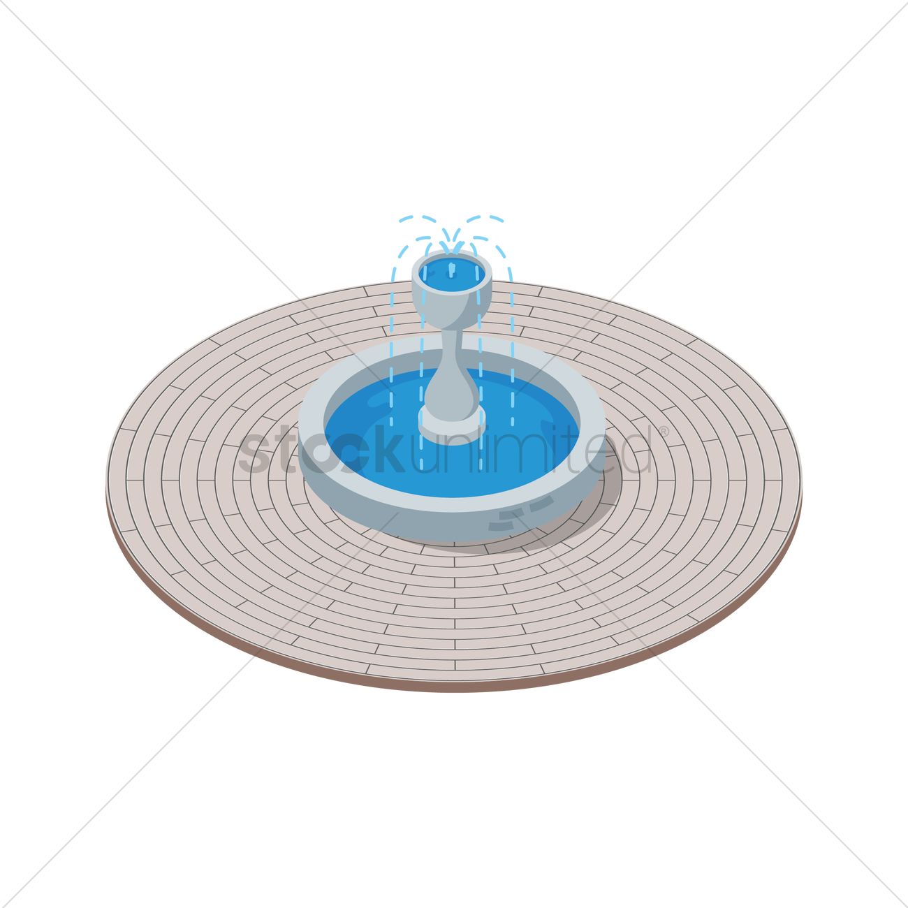 1300x1300 Water Fountain Vector Image