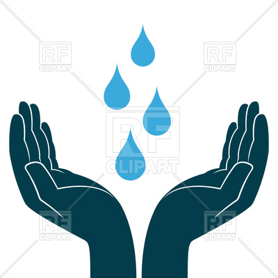 400x400 Blue Water Drops In Hands