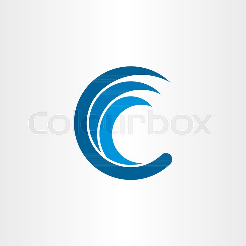 800x800 C Letter Logo Water Wave Blue Icon Vector Stock Vector Colourbox