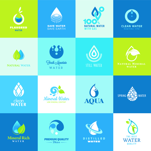 500x500 Vector Water Elements Logos Set Free Vector In Encapsulated