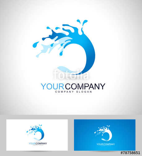 458x500 Water Logo Design. Creative Vector Logo Of A Water Splash Stock