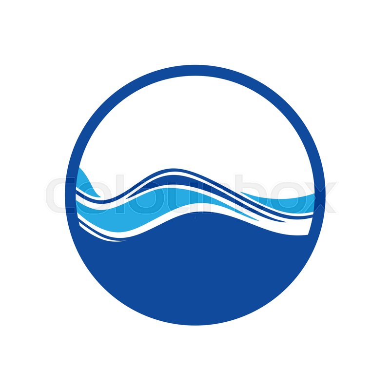 800x800 Blue Circle Water Wave Logo. Stock Vector Colourbox