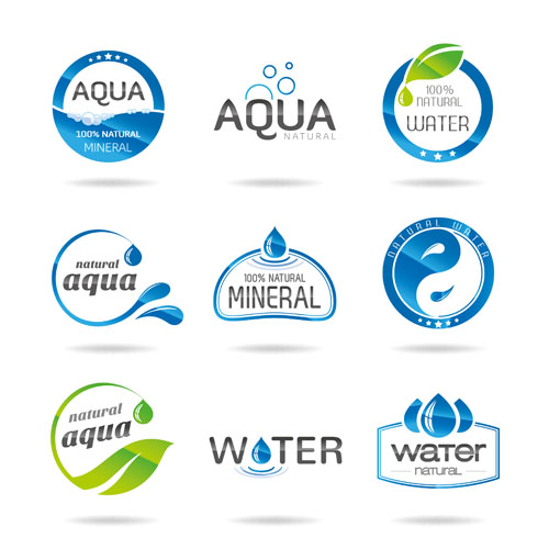 500x500 Creative Water Logos Design Material 02 Free Download