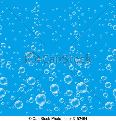 450x470 Blue Vector Realistic Water Bubbles Seamless Pattern. Background