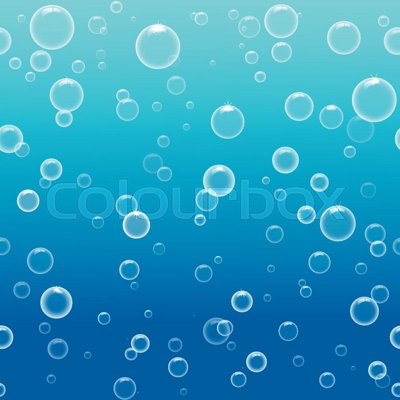800x800 Bubbles In Water On Blue Background Horizontal Seamless Vector