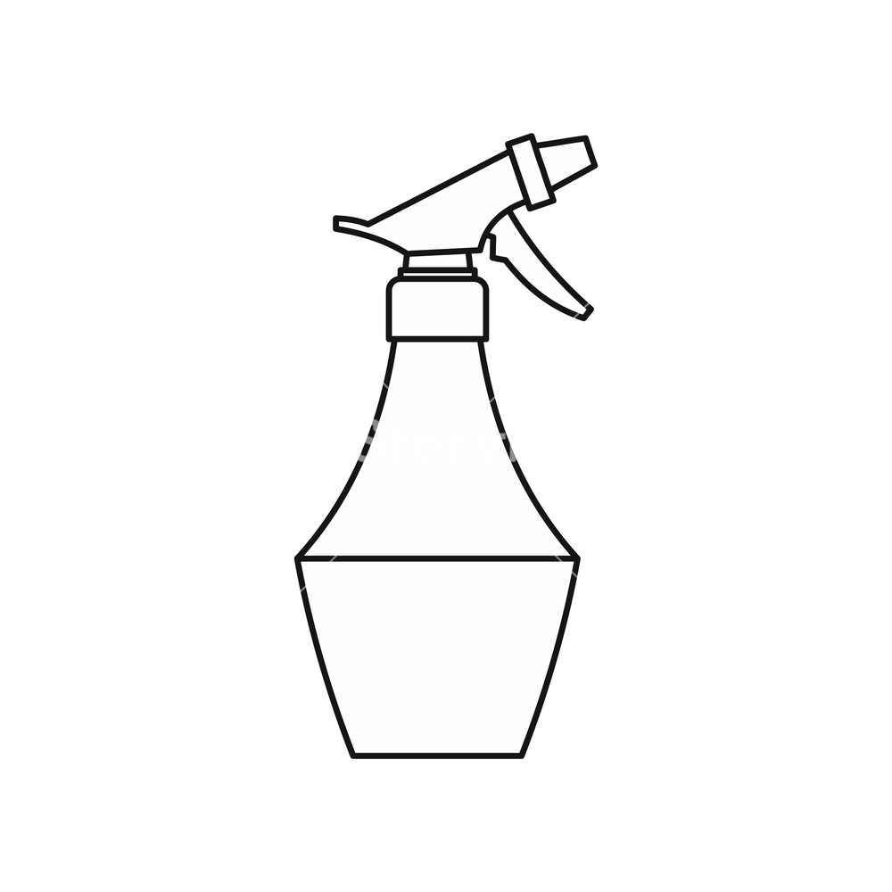1000x1000 Water Spray Bottle Icon In Outline Style Isolated On White
