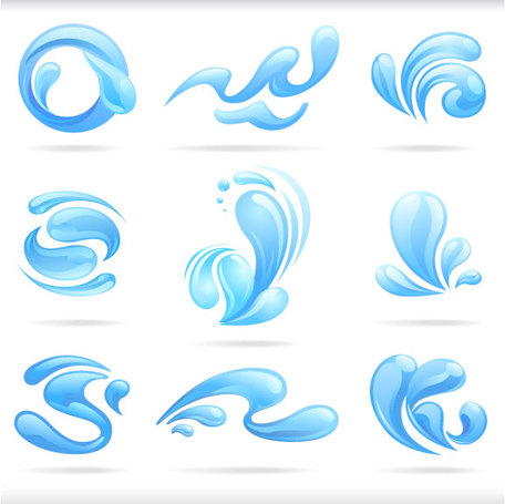 456x455 Blue Water Clipart Vector