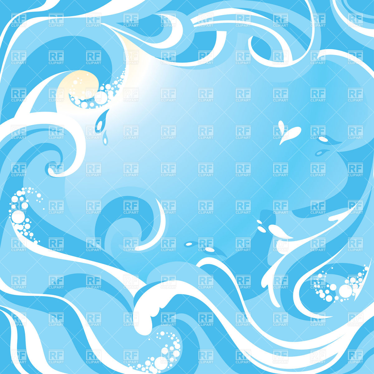 1200x1200 Abstract Water Background With Sea Waves Vector Image Vector