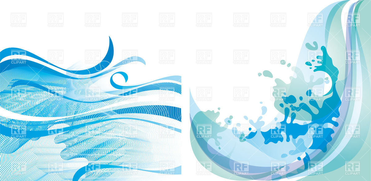 1200x586 Water Splashes Background With Abstract Waves Vector Image