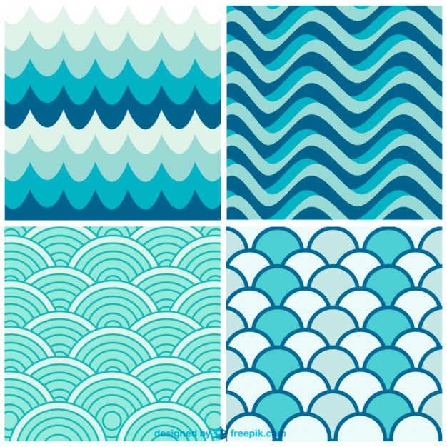 626x626 Water Waves Retro Patterns Vector Free Vector Download In .ai