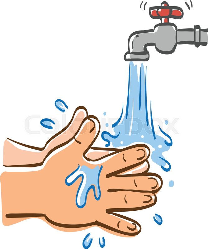 668x799 Cleaning Hands With Water, Vector Graphic Illustration. Stock