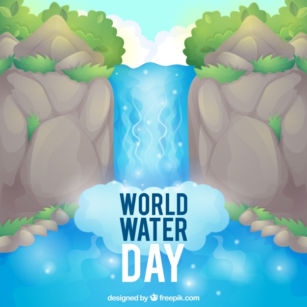 626x626 Water Day Background With Waterfall Vector Free Download