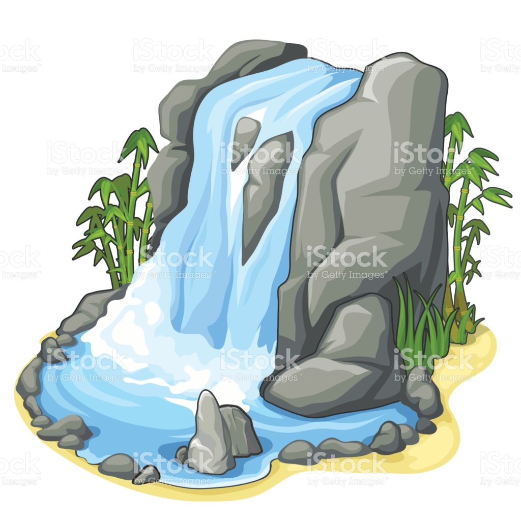 1024x1024 Waterfall Clipart Illustration