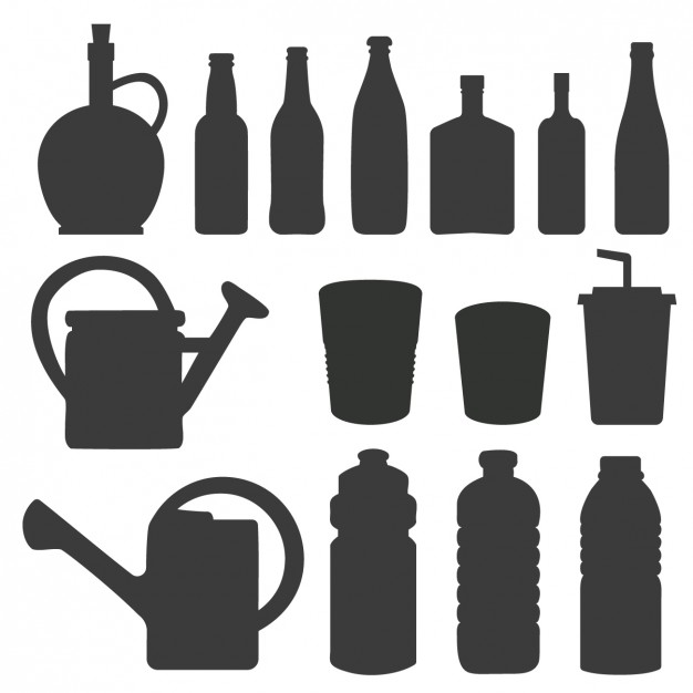 626x626 Silhouettes Of Bottles And Watering Can Vector Free Download