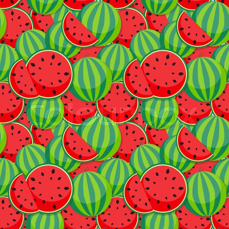800x800 Seamless Pattern Background From Watermelon. Vector Illustration