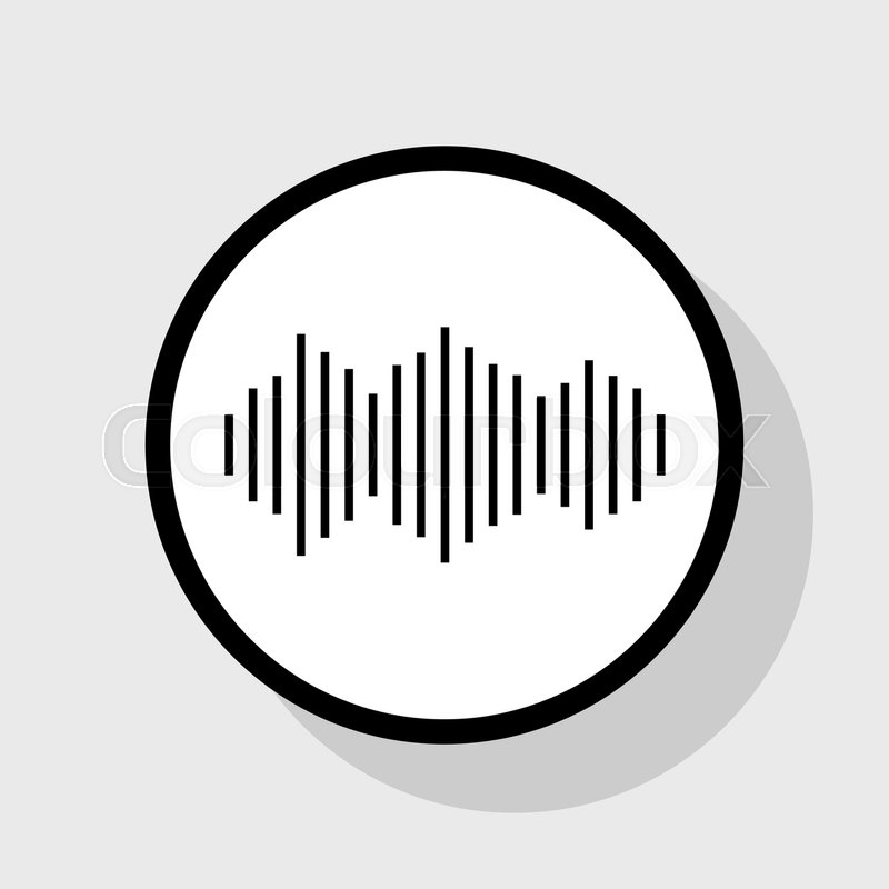 800x800 Sound Waves Icon. Vector. Flat Black Icon In White Circle With