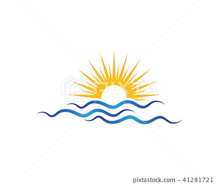 450x378 Sun With Water Wave Icon Vector