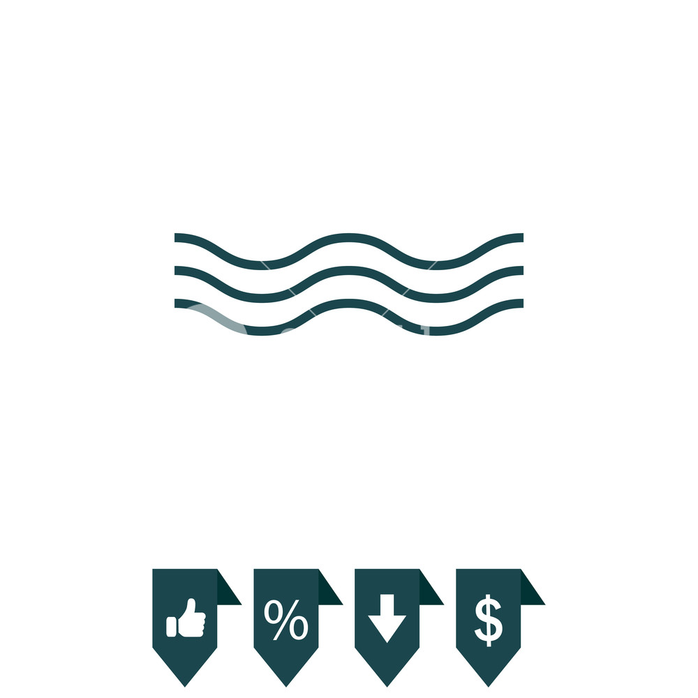 1000x1000 Wave Icon Vector. Vector Illustration Royalty Free Stock Image