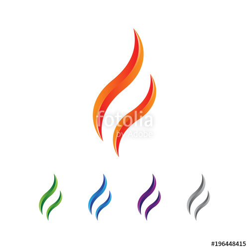 500x500 Fire Wave Icon Vector Logo Stock Image And Royalty Free Vector
