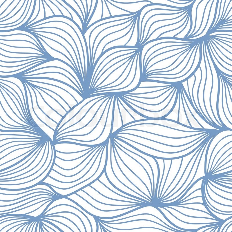 800x800 Vector Seamless Abstract Hand Drawn Pattern With Waves And Clouds