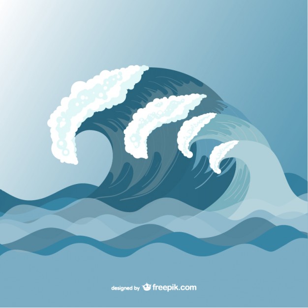 626x626 Sea Waves Vector Drawing Template Vector Free Vector Download In