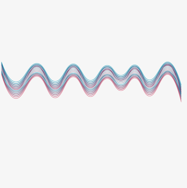 650x651 Vector Ultrasonic Red Blue Gradient Waveform, Vector, Ultrasonic