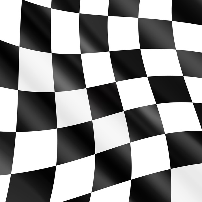 700x700 Waving Checkered Racing Flag, Vector Poster We Live To