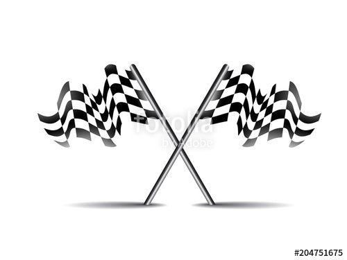 500x375 Checkered Flag Waving Racing Background Vector Stock Image And