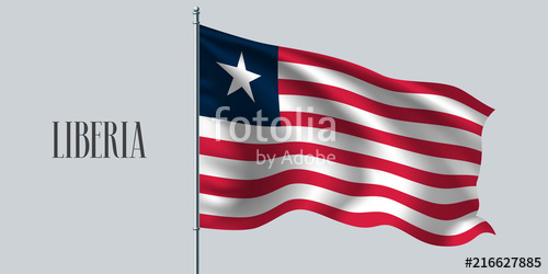 500x250 Liberia Waving Flag Vector Illustration Stock Image And Royalty