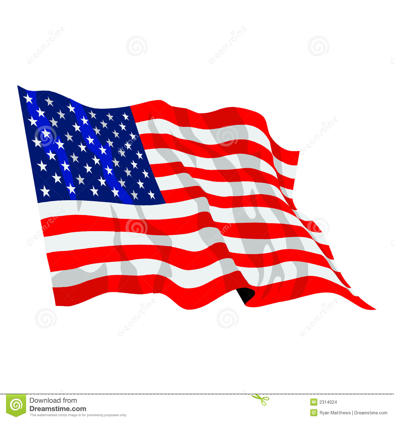1300x1390 American Flag Vector Clipart