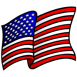 250x250 Waving Us Flag Clipart