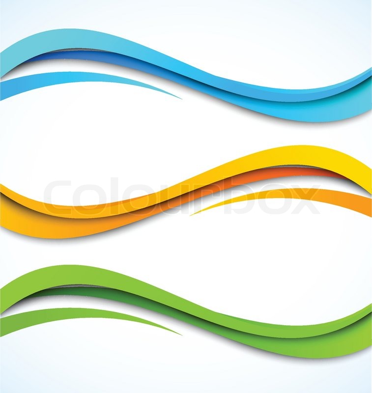 757x800 Set Of Wavy Banners Stock Vector Colourbox