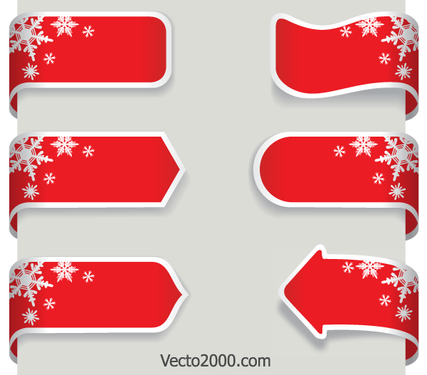 600x527 Christmas Ribbon Banner Vector 123freevectors