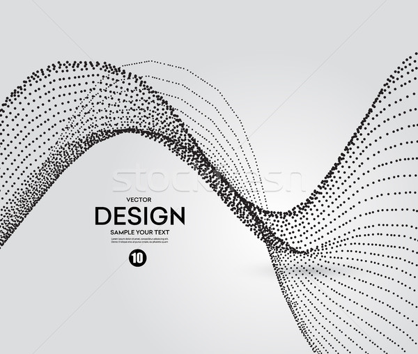 600x508 Abstract Background With Dots Lines. Vector Particles. Halftone