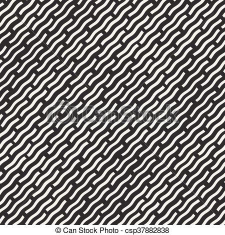 450x470 Vector Seamless Hand Drawn Daigonal Wavy Lines Pattern. Vector