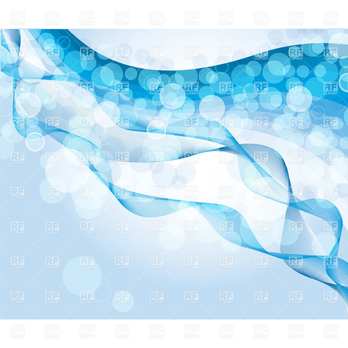 1200x1200 Abstract Blue Wavy Background With Bubbles And Lights Vector Image