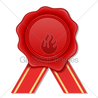 325x325 Red Wax Stamp Vector Illustration Gl Stock Images