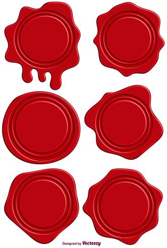 331x490 Vector Set Of Red Realistic Stamp Wax Seal