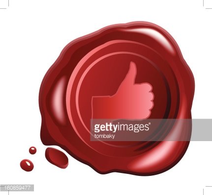 431x398 Red Wax Seal Vector With Hand Ok Sign Premium Clipart