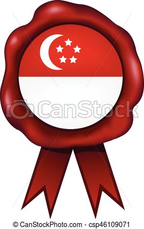 297x470 Singapore Wax Seal. Vectors Illustration