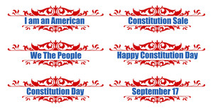 300x154 Banner Text Constitution Day Vector Illustration Royalty Free
