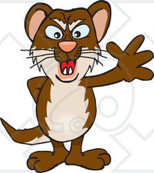 223x250 Clipart Of A Happy Weasel Waving