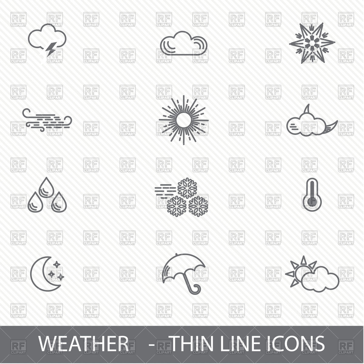 1200x1200 Thin Line Weather Icons Vector Image Vector Artwork Of Icons And