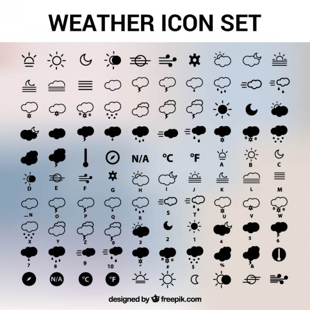 626x626 Weather Icons Set Vector Free Download