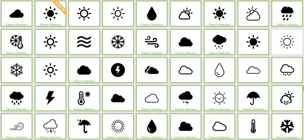 600x277 Weather Icon Black Vector Free Download
