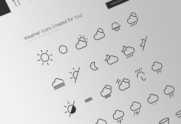 580x400 Creative Line Weather Icons Vector Free Download