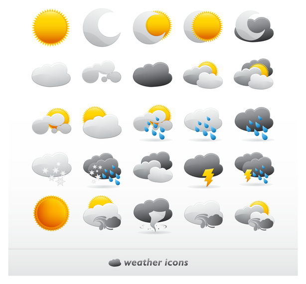 614x570 Cute Vector Weather Icons
